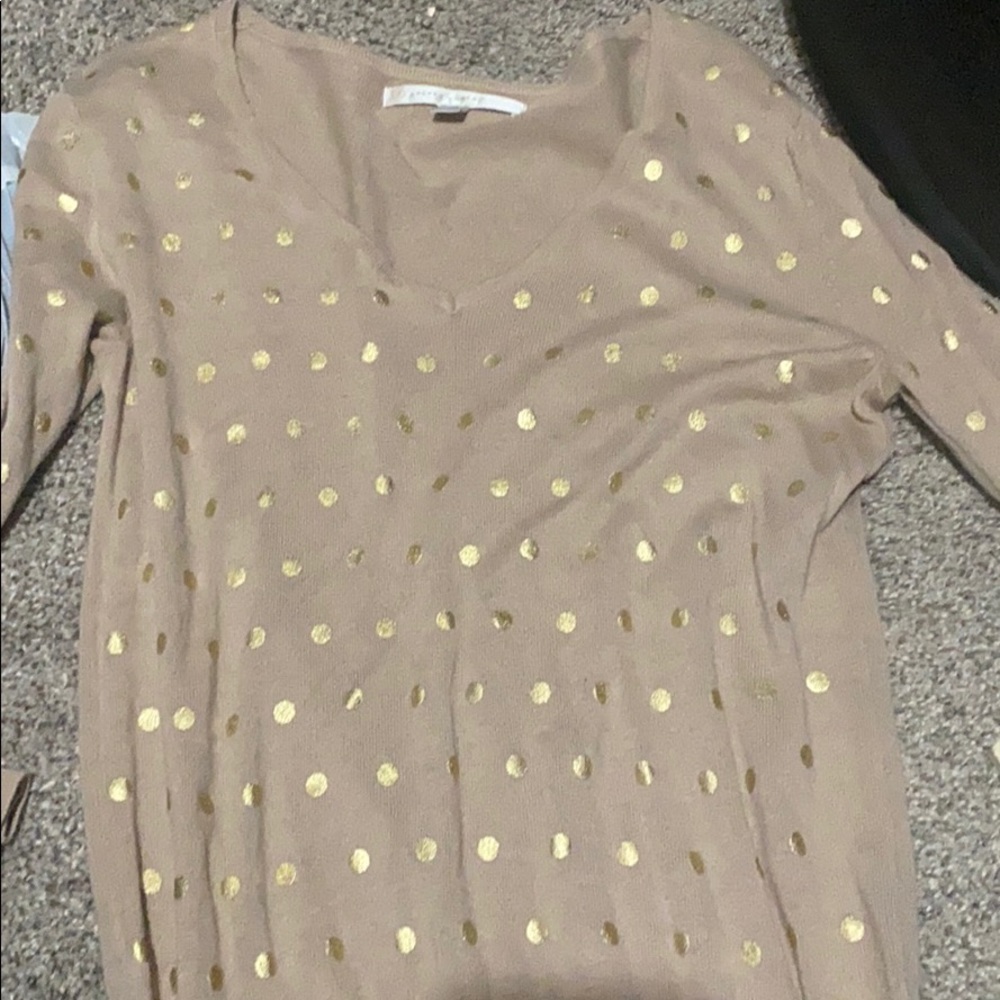 Brown Long sleeve with polka dots